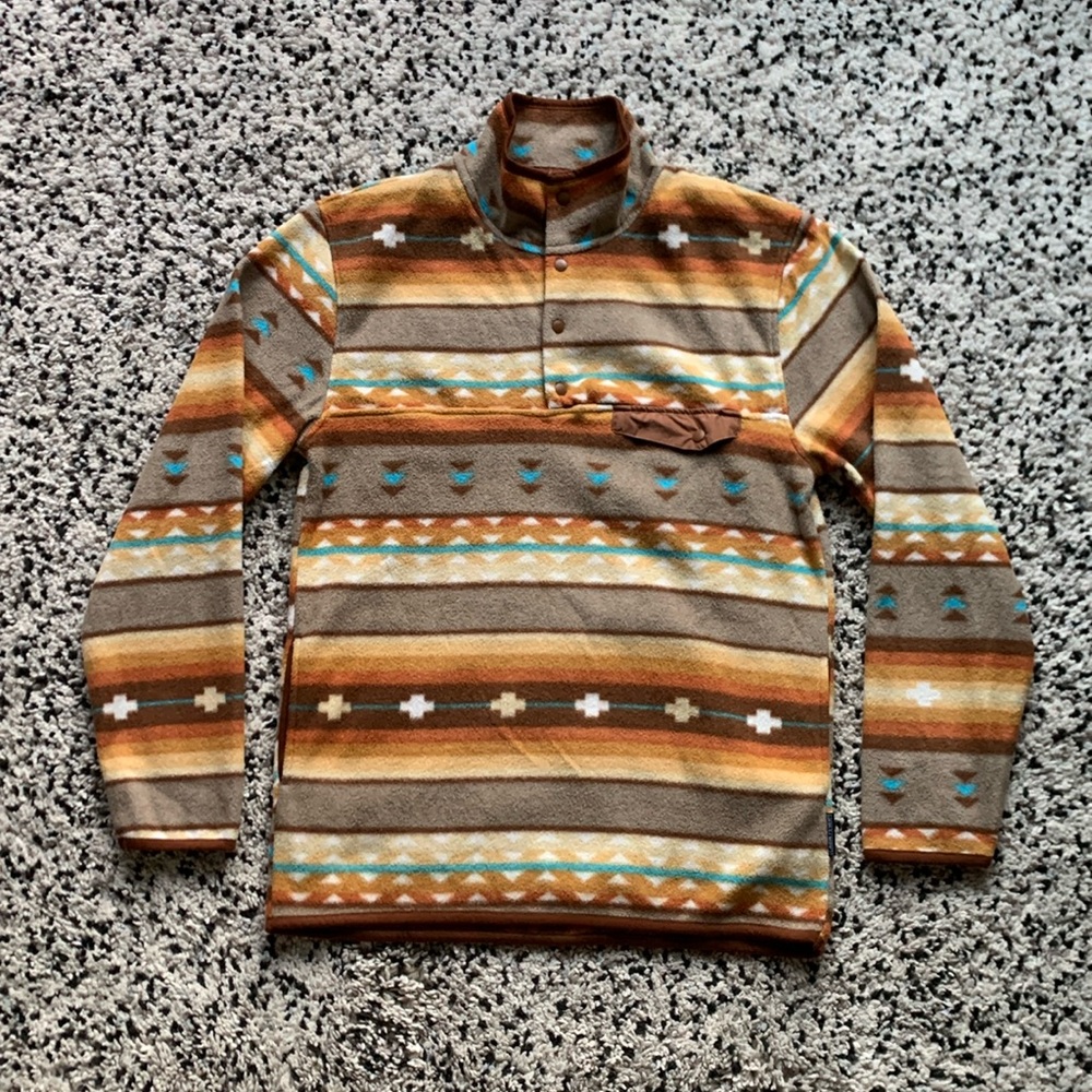 Cabin Fever by Ramatex Snap-T Brown Western Southwest Fleece Jacket Medium